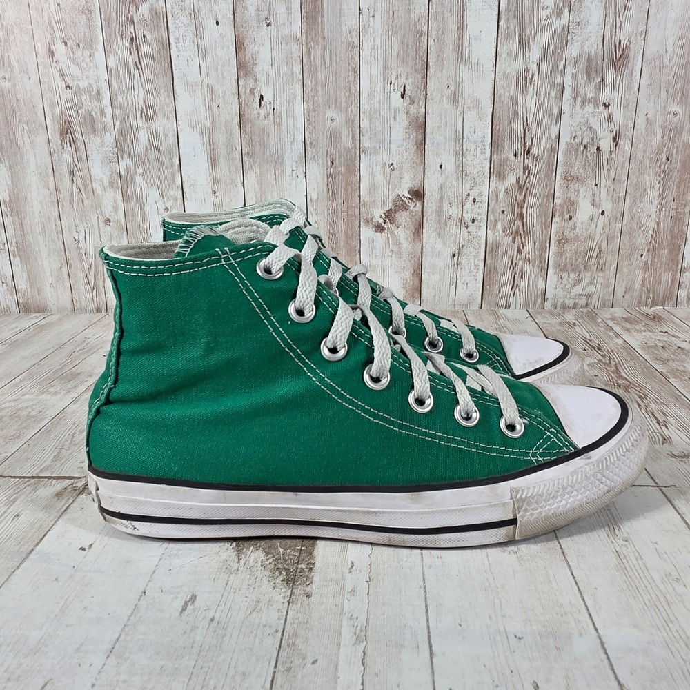 Converse Chuck Taylor All Star High Top Green Canvas Sneakers 164027F Womens 8